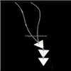 Necklaces & Pendants Drop Delivery 2021 Fashion Jewelry Three Triangle Pendant Contacted Gold And Sier Plated With Metal Chain Women Sweater