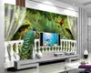 Personnalisé 3D mural woods balcon peaccock peinture décorative fond de fond mur papiers à la maison décor Papel de paréde papier peint