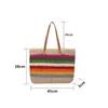 Kvällsväskor 2021 Summer Straw Axelväska Kvinnlig Handgjord Vävd Strand Wicker Tote Flickor Crossbody Hand Sac Main