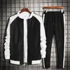 Mäns Tracksuits Men Tracksuit Två Piece Set 2021 Brand Set Sportkläder Vår Höstjacka + Byxor Casual Sportsdräkt Kläder Hip Hop