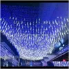 30Cm 8Lampsset Decorazioni Natalizie Luci Set di lampade per doccia di meteoriti Barra LED Decorativa Tubo impermeabile per esterni Luce colorata Ayasx 5Gnhk