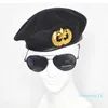 Höst Vinterull Felt Berets För Män Kvinnor Mode Europeiska US Army Caps British Style Sailor Keps Säkerhetslock för Unisex GH-242