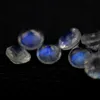 3mmx3mm 레인보우 Moonstone Faceted 컷 라운드 모양 자연 느슨한 보석 자연 무지개 Moonstone 보석 H1015