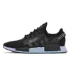 Överdimensionerade EUR 47 Pharrell Williams NMD R1 v2 ​​mänsklig ras löparskor mens kvinnor löpare extra öga lila hu spår vita svarta gula tränare sport sneakers