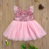 0-4y Kid Baby Girl Sukienka Ubrania Cekiny Tulle Princess Dresses Casual Berbecia Dresses Dla Dziewczyn Urodziny Odzież Q0716