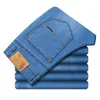 Shan Bao Lätt Straight Slim Jeans Sommar Klassisk Stil Business Casual Mäns Märke Tunna Soft Stretch Denim Jeans 210531