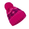 Beanie/Skull Caps Women Retro Snowflake Pompom Beanie Hat Christmas Gift Korean Vinter varm stickning tjock för alla hjärtans dag