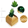 Presentförpackning 48 st ananas gynnar lådor 3D stora gåvor till Hawaiian tropiska partidekorationer Luau Supplie