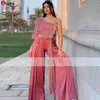 Árabe Dubai Vestido De Novia Um Macacão de Manga Longa Vestidos de Baile Lantejoulas Top Outfit Vestidos para Ocasiões Especiais fdfg