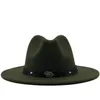 Män Kvinnor Bred Brim Ull Felt Jazz Fedora Hats British Style Trilby Party Formell Panama Cap Vit Gul Klänning Hat 56-60cm