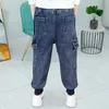 Barn jeans för pojkar kläder höst vinter barn denim byxor tonåring casual byxor lösa jeans 4 -15 år g1220