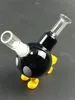 Mini süße schwarze Becherglas Bong Wasserpfeifen gelber Halter 10 cm Wasserpfeifen 18,8 mm Gelenk 23 cm Höhe mit Schüssel Raucherzubehör