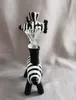 Vintage zebra glas bong vatten rökning hookah rör 14mm gemensamma bubbler heady olja dab riggar