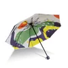 Paraguas creativo femenino sol negro logotipo personalizado triple protección plegable publicidad lluvia tesoro Parasol 100*65cm