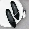 Klänning Kvinnor Bling Slip On Flat Pointed Toe Boat Crystal Ballet Flats Black Loafer Bekväma skor Höst 8339N 220309