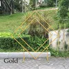 Party Decoration Metal Wedding Arch Stand Geometric Gold Flower Frame Floral Background Balloon Kit Diamond Backdrop325I