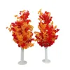 Creative Artificial Flowers Plants Fake Cherry With Stand Tree For Home Decor Wedding Decoration Chamber Craft Ornament 2 Sets