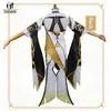 ROLECOS Game Genshin Impact Cosplay Costume Ningguang Cosplay Costume Women Sexy Costume Halloween Dress Shorts Glove Full Set Y0903