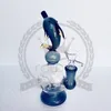 Narghilè in vetro Recycler Bong Tubi per l'acqua Impianto petrolifero Fab Egg Shape da 9" alto Dab Rigs