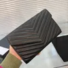 أعلى جودة السلسلة الجلدية عبر الجسم Cluth Lady Losttle Letter Wallets v Stripes Hasp inner Zipper حامل بطاقة Flap206n