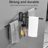 Towel Racks Kitchen Holder Paper Rack Bathroom For Bar Home Rotating Wall-Mounted Shower Room Accessories With Hooks 1pcs