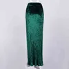 NewAsia Long Skirt Woman Velour Side Split Solid Color A Line High Waist Skirt Ladies Casual Sexy Party Beach Skirts y2k Clothes 210331