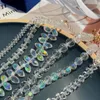 Beaded Strands Bohemian Colorful Transparent Crystal Chain Bracelet Set For Women Geometry Heart Charm Bangle Boho DIY Jewelry Making Fawn22