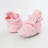 First Walkers Girls Pink Star Comfort Cotton Shoes Baby Infants Hook&loop Cozy Soft Sole Booties Kids Toddler Pre Moccassins Boot