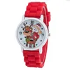 Reloj con correa de silicona con diseño de Papá Noel y renos de dibujos animados, reloj bonito para niños, reloj de cuarzo a la moda para niños