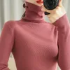 Kadın Sweaters 2021 Sonbahar Kış Süvarisi Kadınları Bıkıksız Knit Pullover Yumuşak Sonbahar Bayanlar Üst Tuve Giyim Katı Uzun Kollu Kaşmir Sıcak H08