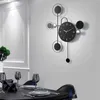 Nordic Sala de estar Home Moda Moderna Minimalista Criativo Personalidade Muda Clock Art Decoração Wall Watch 210414