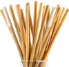 良い品質20cmの再利用可能な黄色い色の竹のわらが環境に優しい手作りの自然な飲酒ストローSN5868