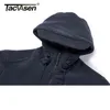 TACVASEN Spring Winter Fleece Jacket With Hoodie Mens Tactical Full-Zip Up Outdoor Windproof Hooded Warm Work Coat 211217