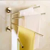 Porte-serviettes et brèves 2-4 barres pivotantes, support mural en cuivre pour salle de bain, support doré