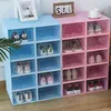 6 stücke Kunststoff Schuhe Fall Verdickte Bunte Transparente Schublade Boxen Stapelbare Box Organizer Box 210922