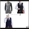 Vests Outerwear & Coats Clothing Apparel Drop Delivery 2021 Mens Formal Classic Waistcoat Slim Fit Tuxedo Casual Gilet Business V-Neck Suit V