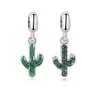 Passa Pandora Charm Armband Europeisk Silver Charms Snake Pärlor Grön Cactus Crystal Pendant DIY Snake Kedja för Kvinnor Bangle Halsband Smycken