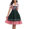 Casual Dresses Traditional Bavarian Octoberfest German Beer Wench Costume Adult Oktoberfest Dirndl Plaid Dress With Apron Female 2021