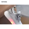 Bebê criança crianças sapatos meninos meninas luminous tênis iluminar o esporte de moda rodando LED antiderrapante