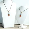 Retro 7 Chakra Anhänger Orgone Reiki Heilung Bunte Chip Naturstein Energie Halskette Pendel Amulett Orgonit Kristall Halsketten