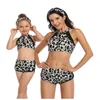 Zomerfamilie bijpassende badpak 2-pcs sets effen kleur bikini + zwembroek Moeder dochter kleding E2008 210610