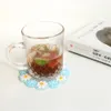 4 st / set coasters for drinks non-slip pvc cup matta tablettskydd daisy blomma mönster värme isolering placemat kdjk2110