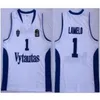 NIKIVIP Losangeles Vytautvs 1 Maglie a pallone Lonzo #2 UCLA BRUINS College Basketball Maglie da basket cucite le camicie Huskies White Bianco Blu chiaro