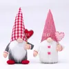 Party supplies dvärg gnomes ansiktslös docka plaid kärlek prydnad hängande hem bröllop valentiner dekoration