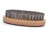 Natural Boar Hair Bristle Beard Mustache Brush Shaving Comb Men Face Massage Round Wood Handle Handmade Beard Brushes SN4441