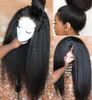 Kinky Straight Lace Front Synthetic Wigs Middle Part Frontal Wig For Black Women Pre Plucked 18-28 inches Fiber Hair