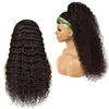 Vente en gros ou au détail Bandeau Perruques Deep Wave Cheveux Humains Brésiliens Bouclés Sans Colle Remy