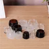 5g 10g 15g Glass Jar Cream Bottle Cosmetic Empty Container with Black Silver Gold Lid and Inner Pad for Lotion Lip Balm