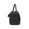 Sacs polochons Sac de voyage pour hommes de grande capacité, grand sac à bandoulière, fourre-tout en cuir PU tissé noir, sacs à main pour hommes Bol2282