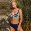 Bademode Frauen Badeanzug Push Up Sexy Bikini Print Set Badeanzug Zwei Stück Brasilianische Beachwear Biquini Plus Größe 210625